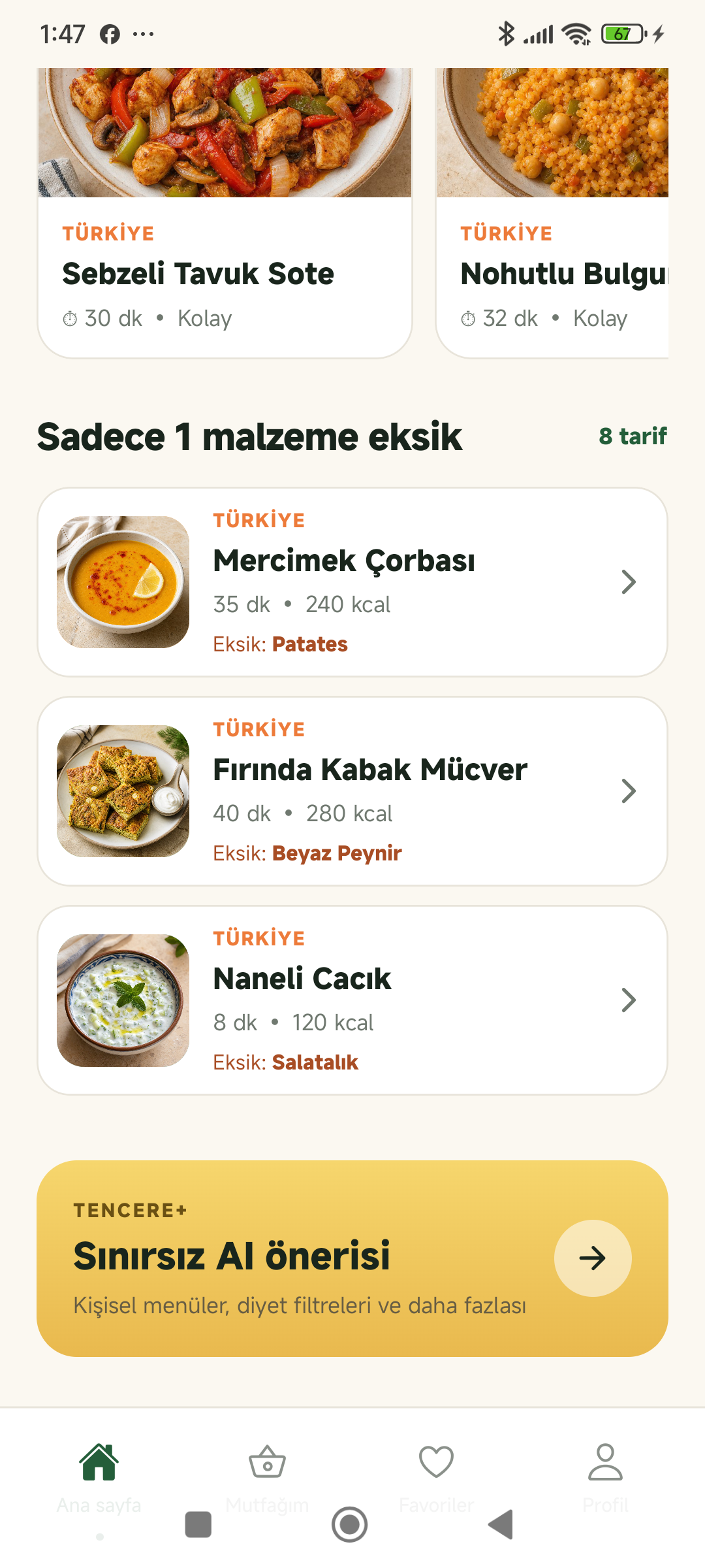 Bugün Ne Pişirsem uygulama tanıtım görseli