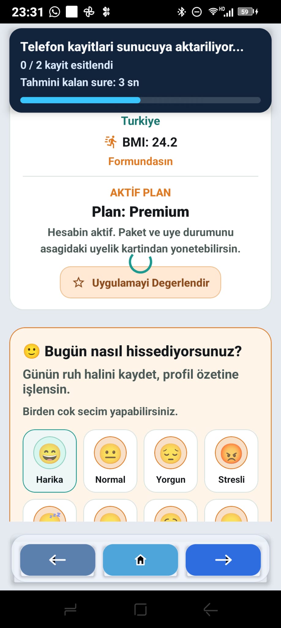 Aktivite ve hedef takibi