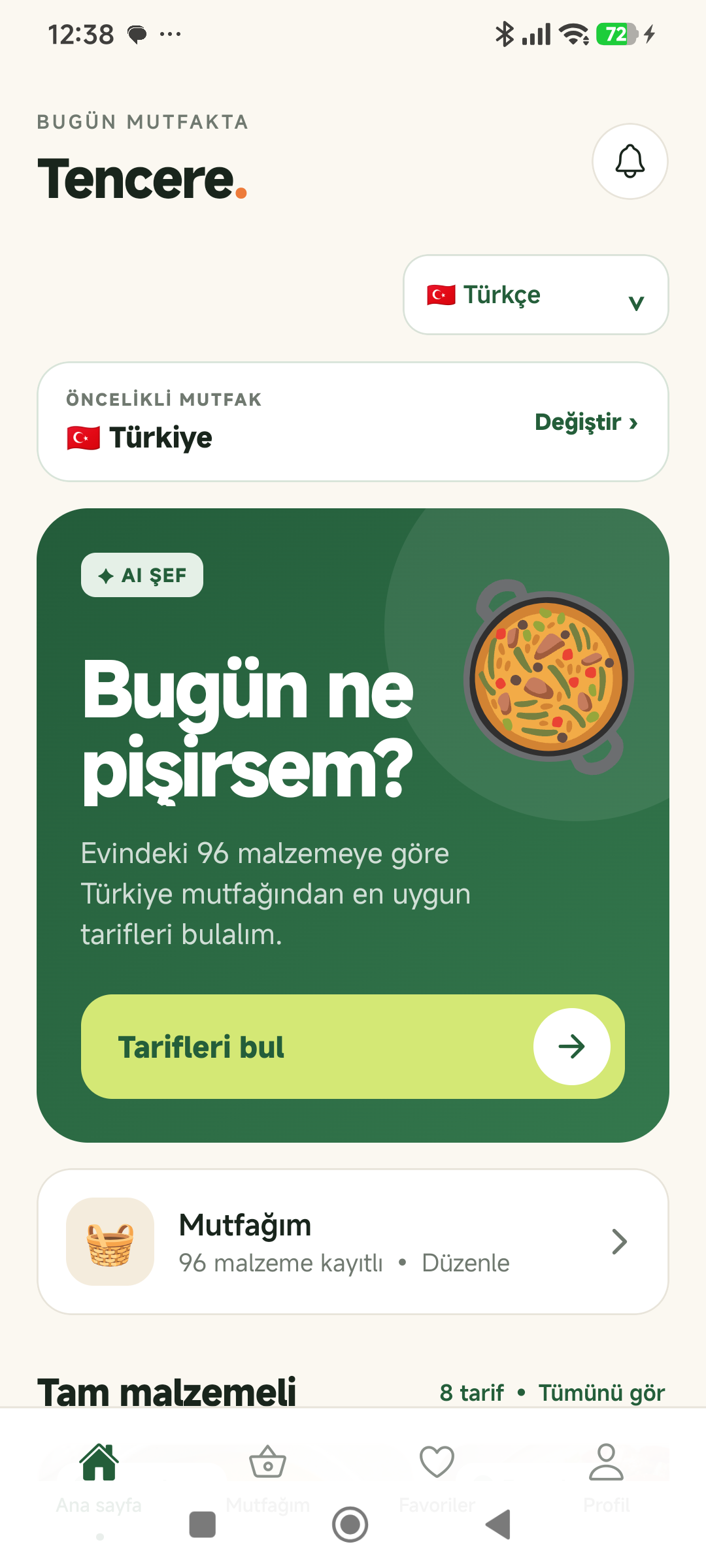 CookWhat uygulama ekranı