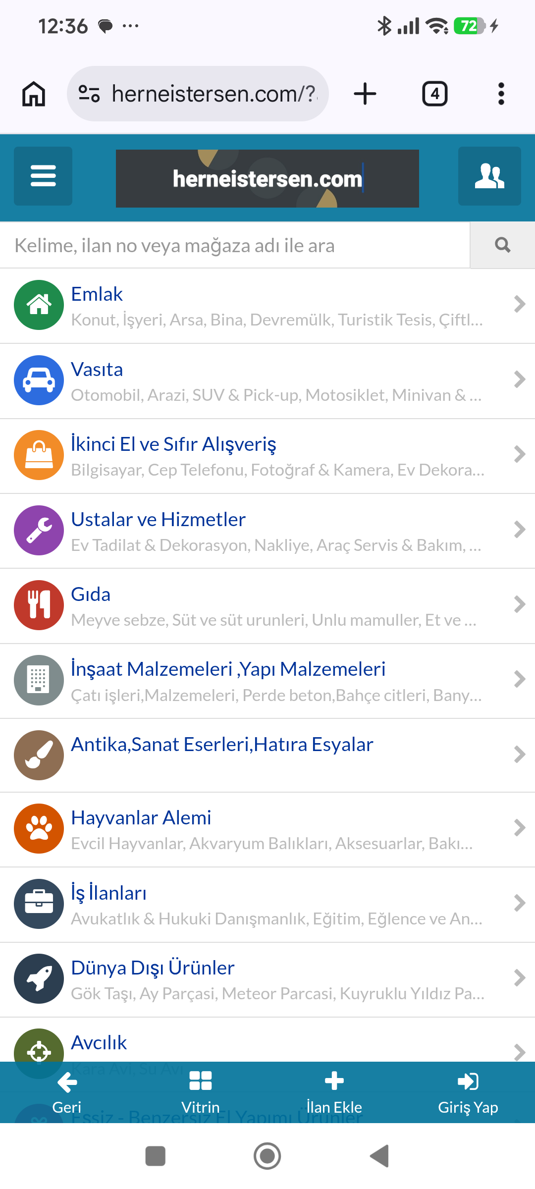 Herneistersen uygulama ekranı