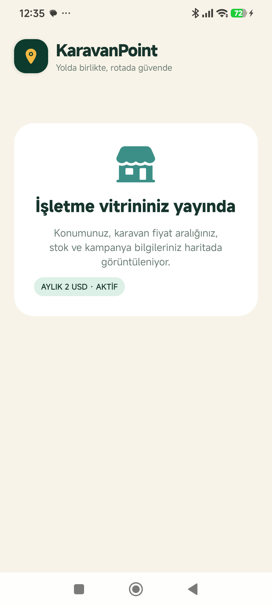KaravanPoint uygulama ekranı